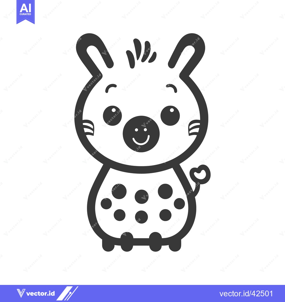 Premium Vector of A cute cartoon animal character with a polka dot belly