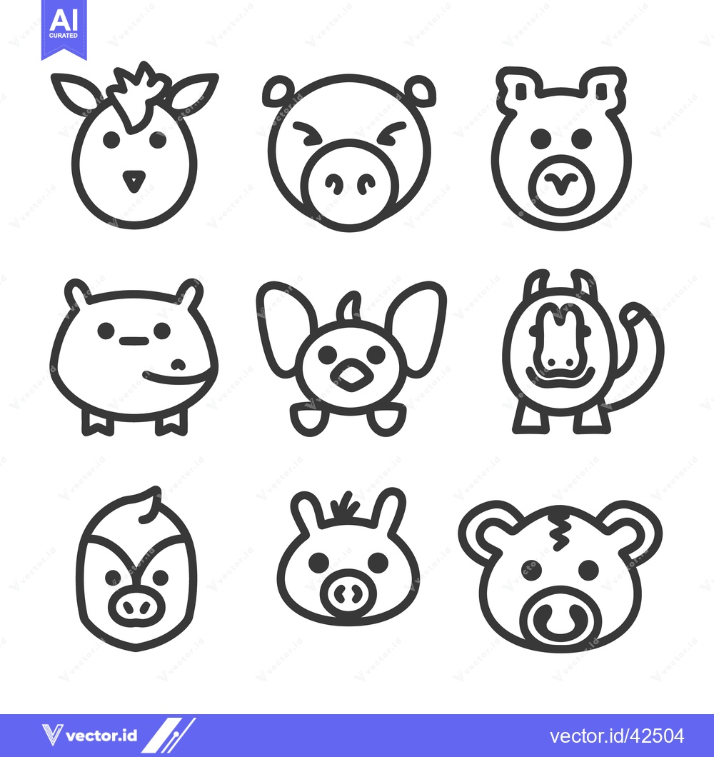 Premium Vector dari Simple cartoon illustrations of diverse and cute looking animals