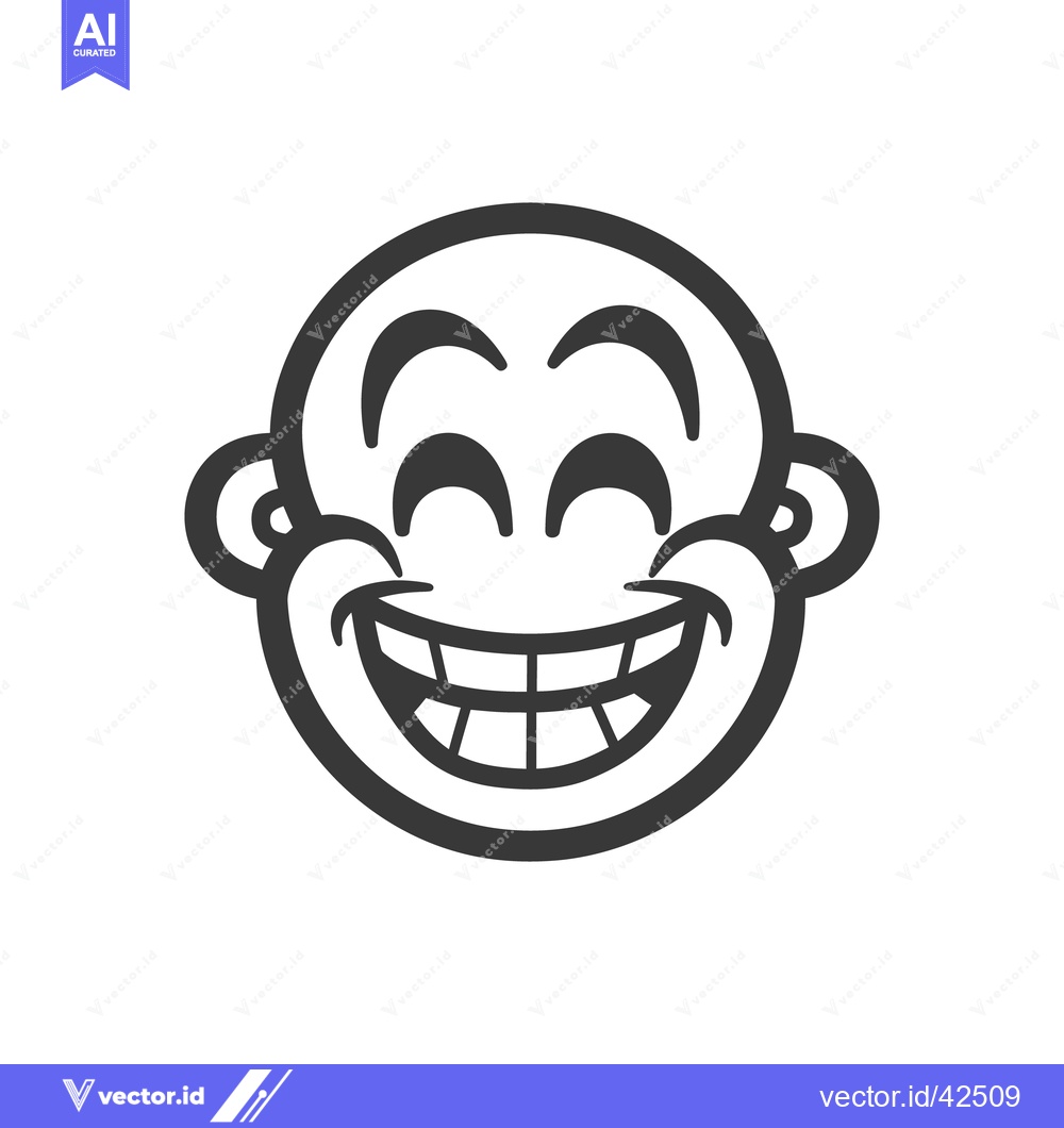 Premium Vector of A simple smiling cartoon face with exaggerated happy features