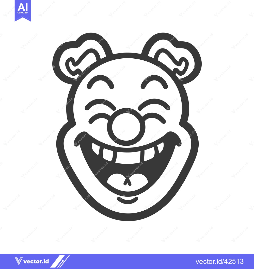 Premium Vector dari A smiling cartoon character featuring a bear like face design