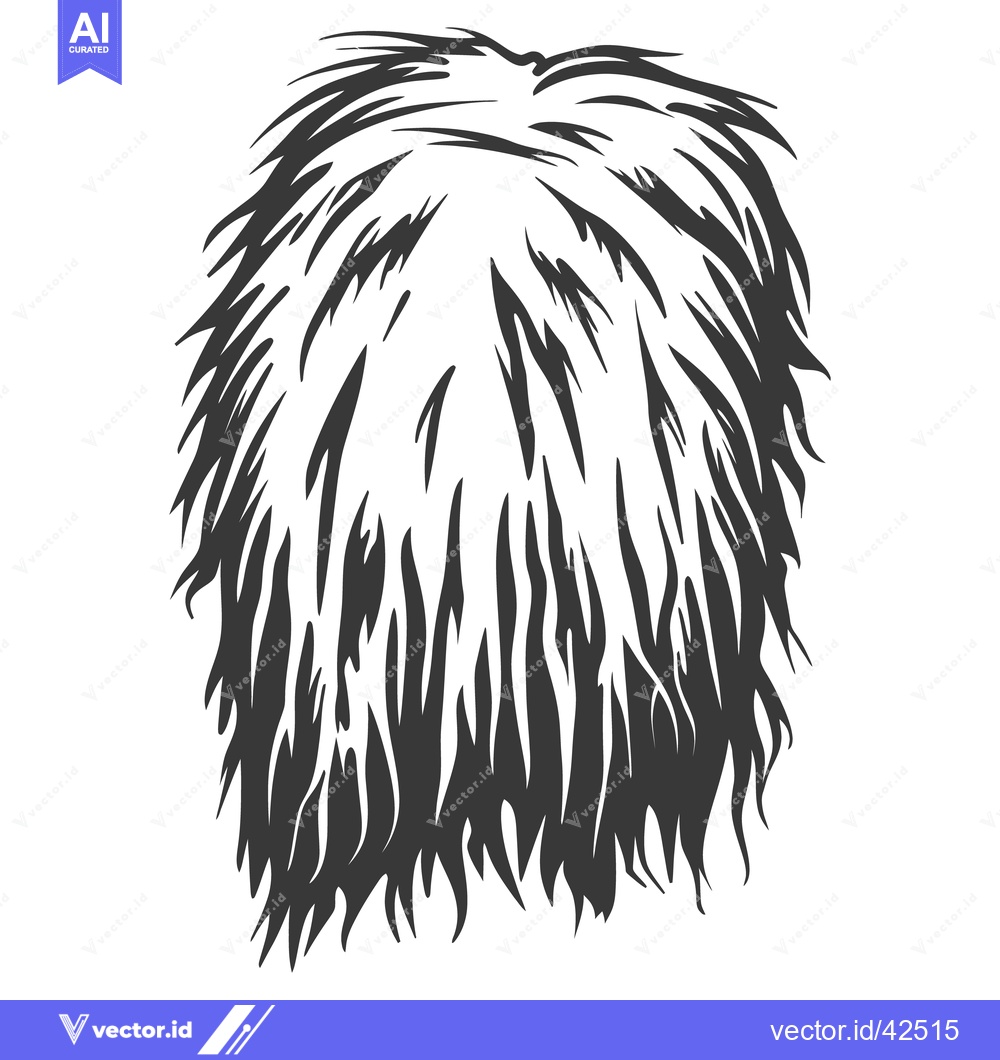 Premium Vector dari A stylized illustration depicting a thick head of dark hair