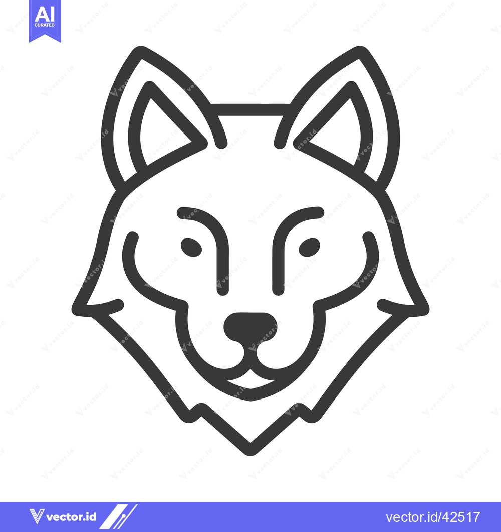 Premium Vector dari Simplified Line Art Illustration Depicting A Wolfs Head