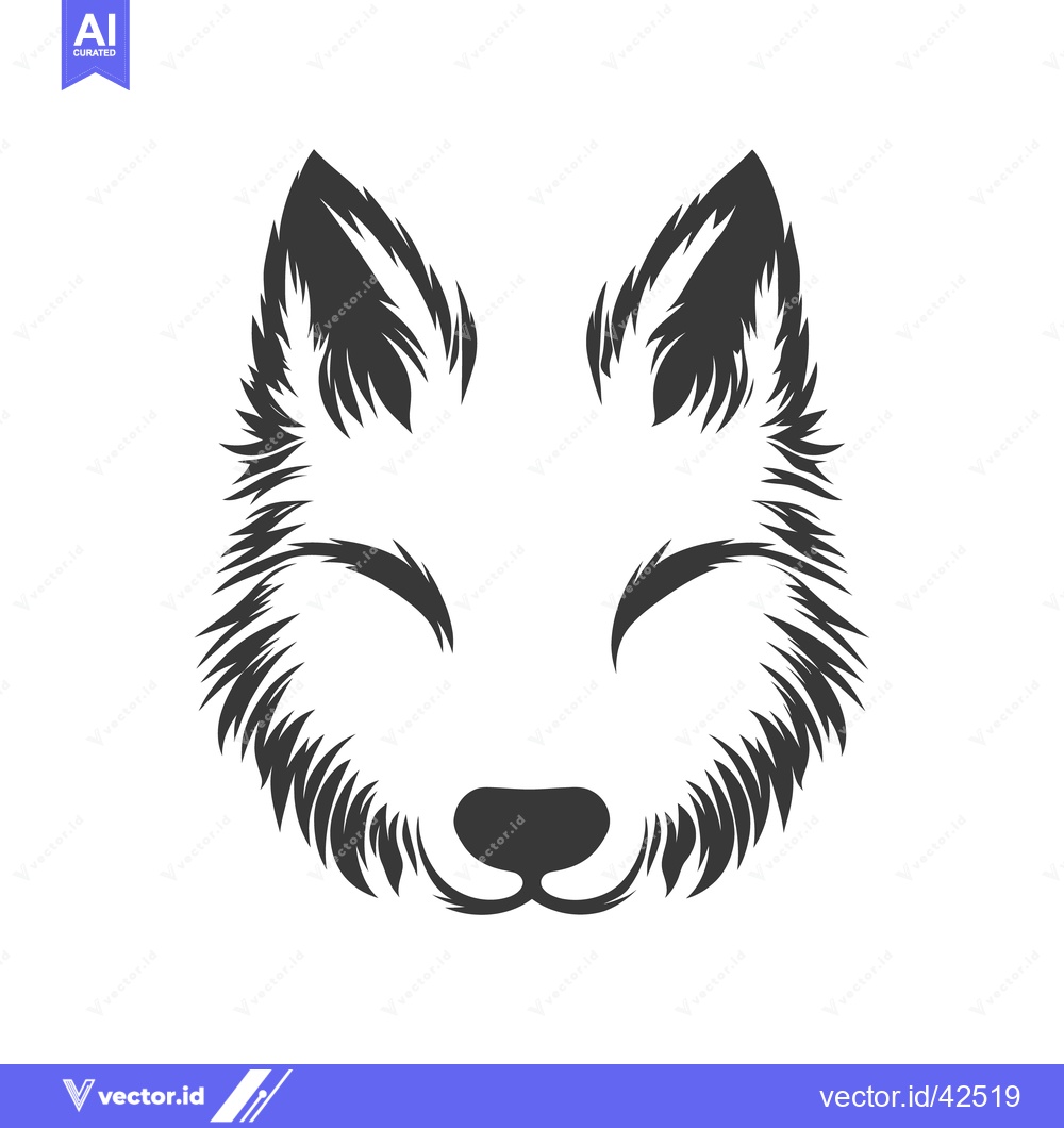 Premium Vector of A Minimalistic Illustration Depicting The Face Of A Wolf
