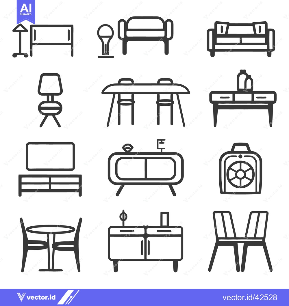 Premium Vector of Collection of minimalist line illustrations representing various home