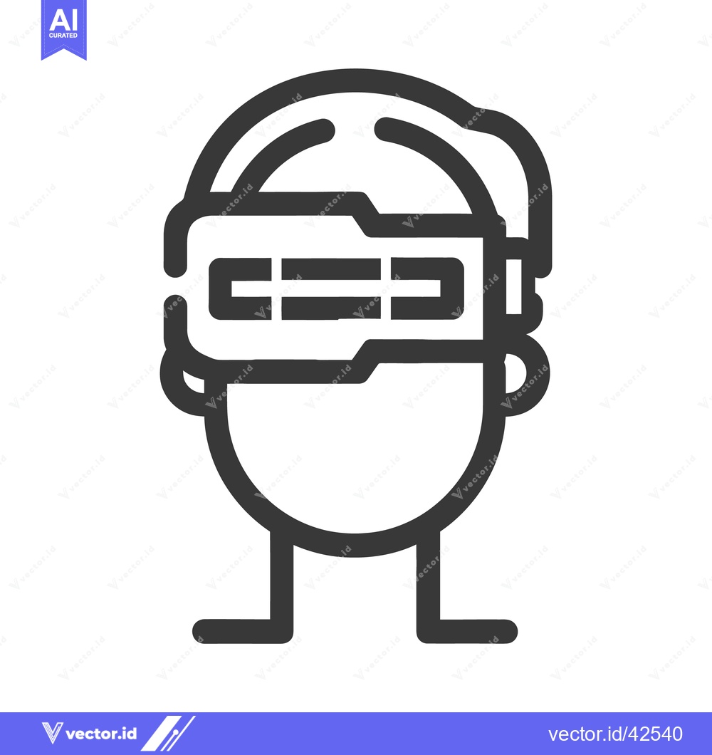 Premium Vector dari A black and white illustration of person wearing vr headset
