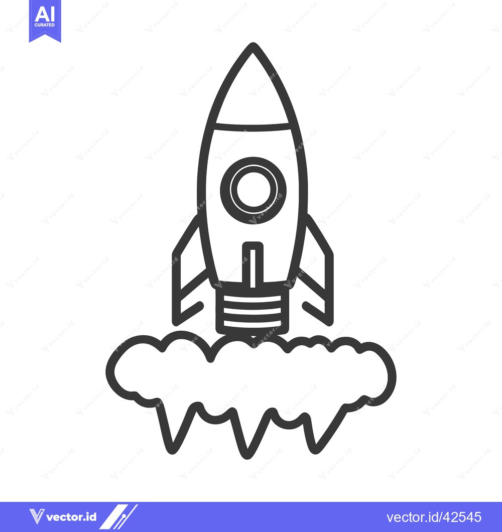 Premium Vector dari A rocket ship blasting off into the cosmos is illustrated