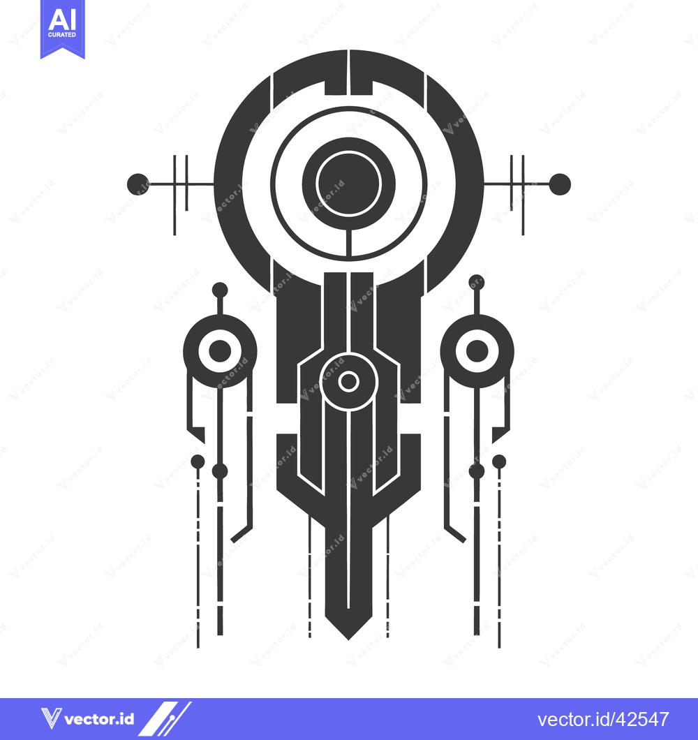 Premium Vector dari A symmetrical black and white geometric shape design is displayed