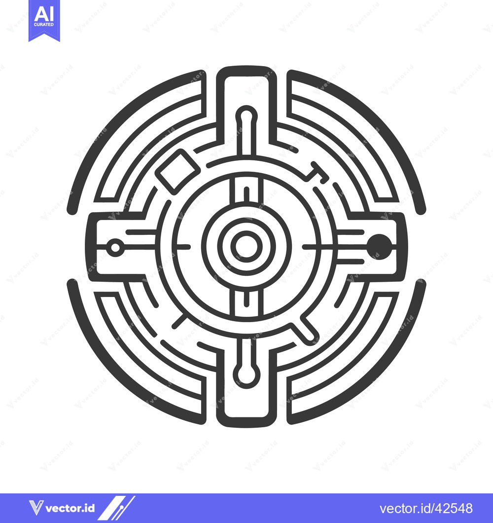 Premium Vector dari A complex concentric circular design with line and geometric elements