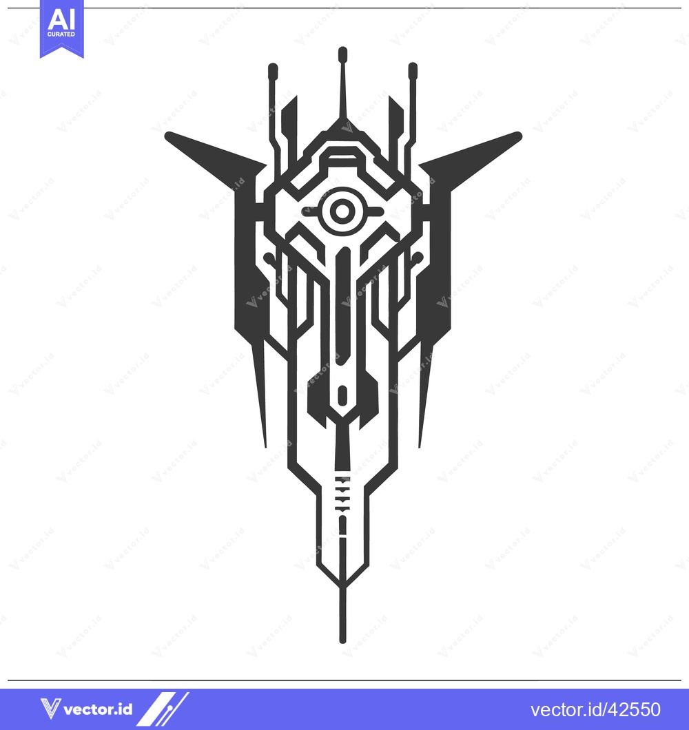 Premium Vector of A futuristic geometric design showcasing a complex symmetrical technol
