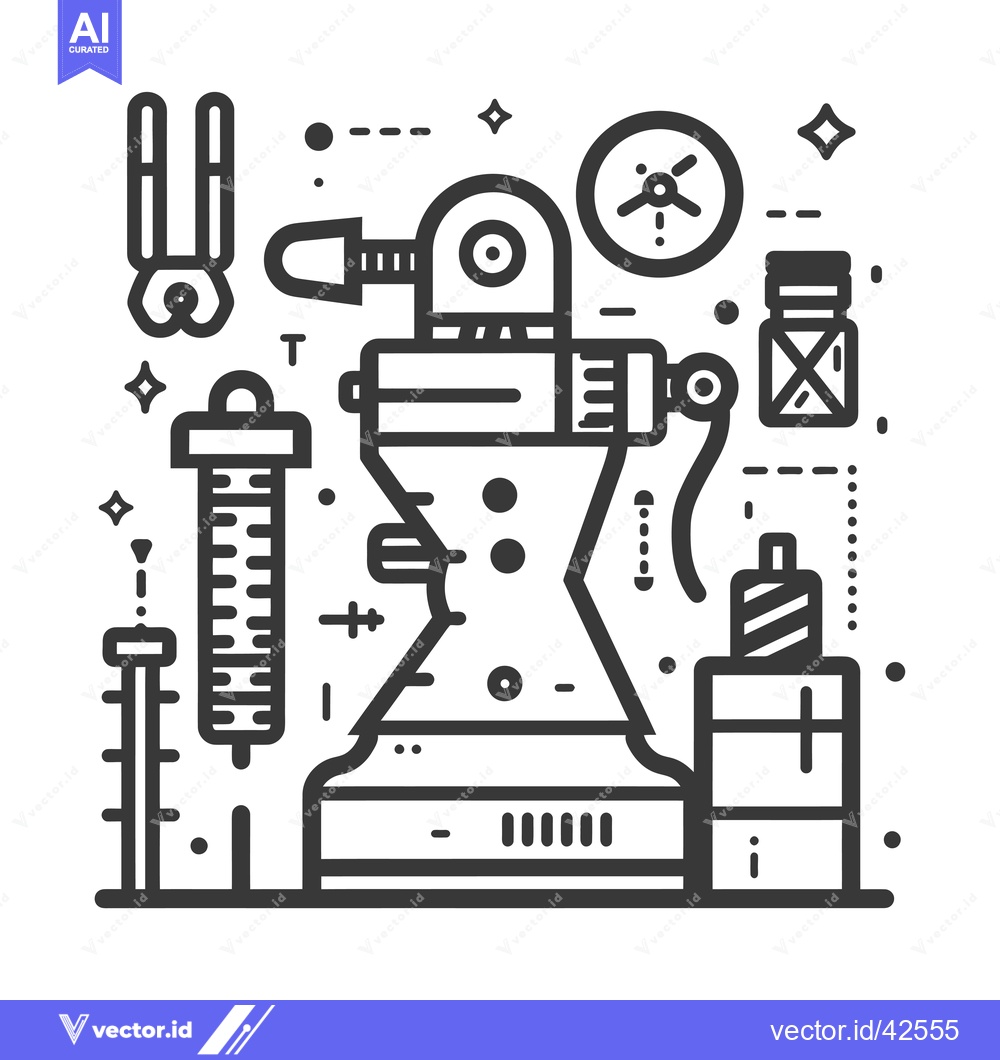 Premium Vector dari Futuristic Machine with Multiple Components and Accessories