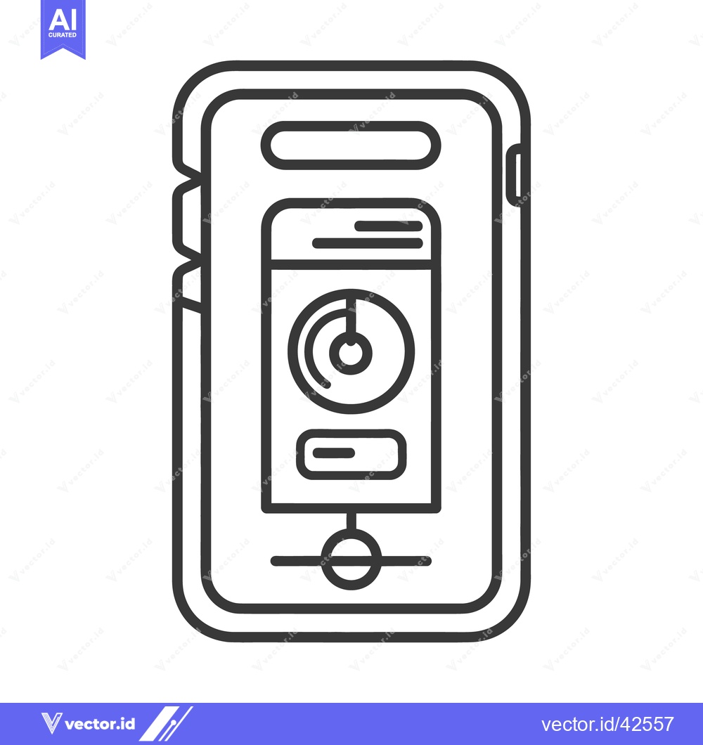 Premium Vector dari A simplified illustration of a mobile phone with on screen controls