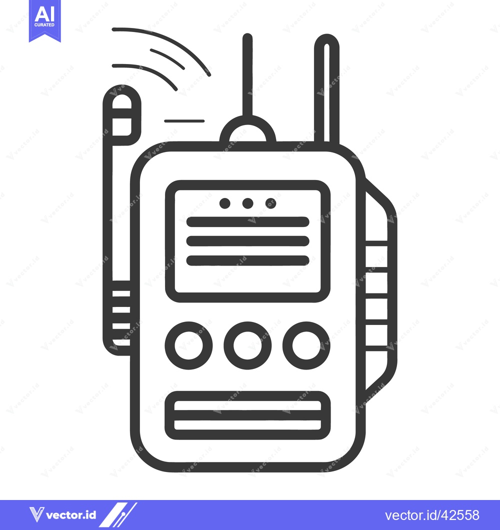 Premium Vector dari A simple black and white illustration depicting a walkie talkie