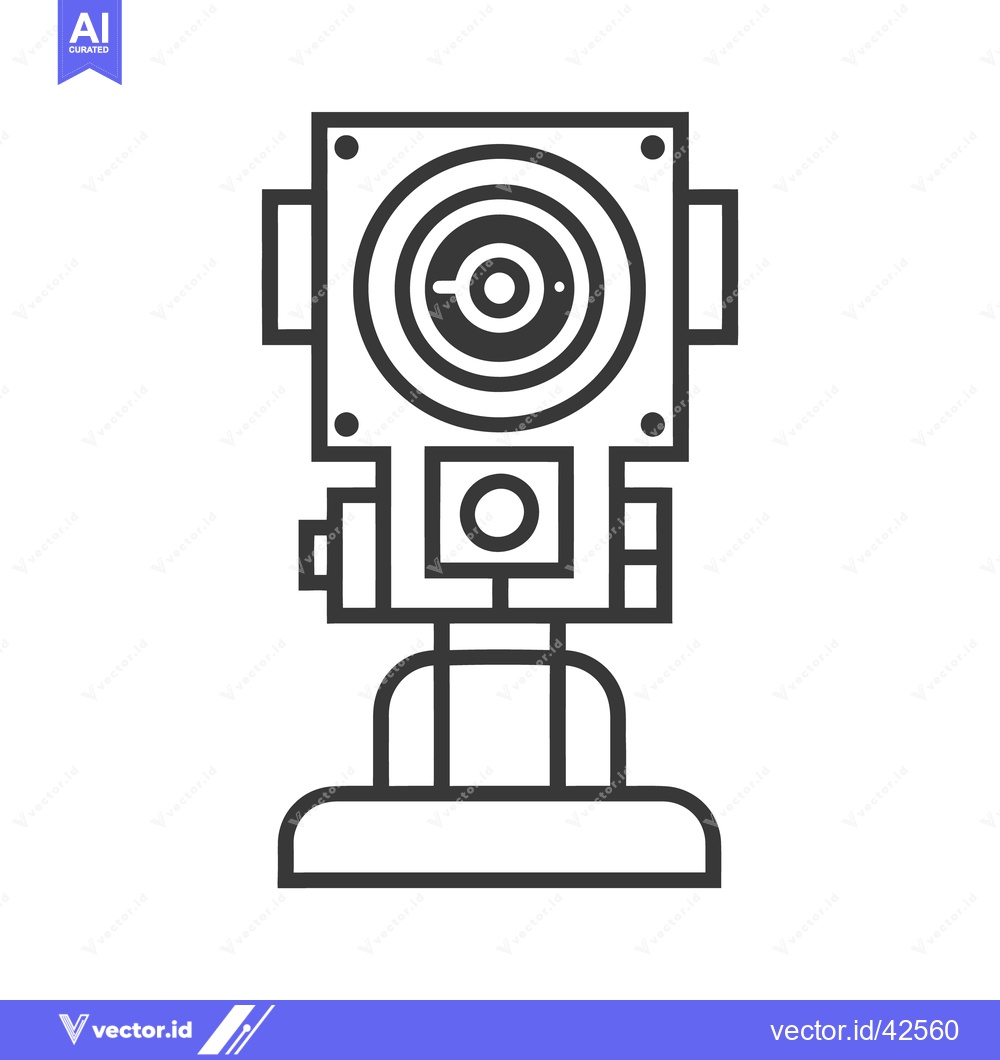 Premium Vector of A geometric illustration of a surveying instrument device shown uprigh