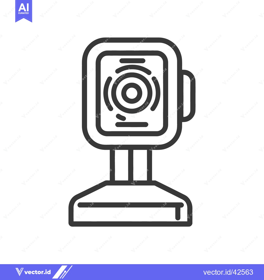 Premium Vector dari A simple line drawing of a webcam on a stand