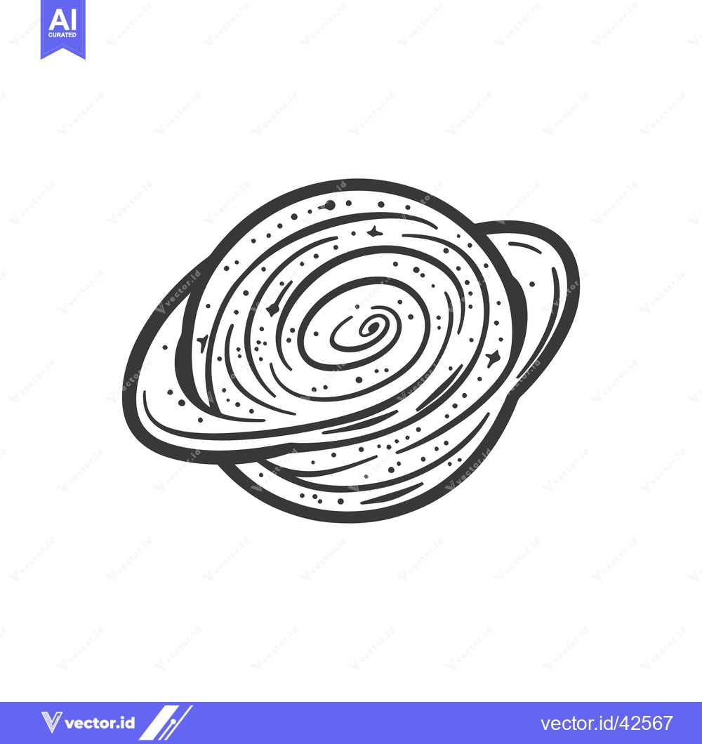 Premium Vector of A stylized drawing depicting a celestial body with rings