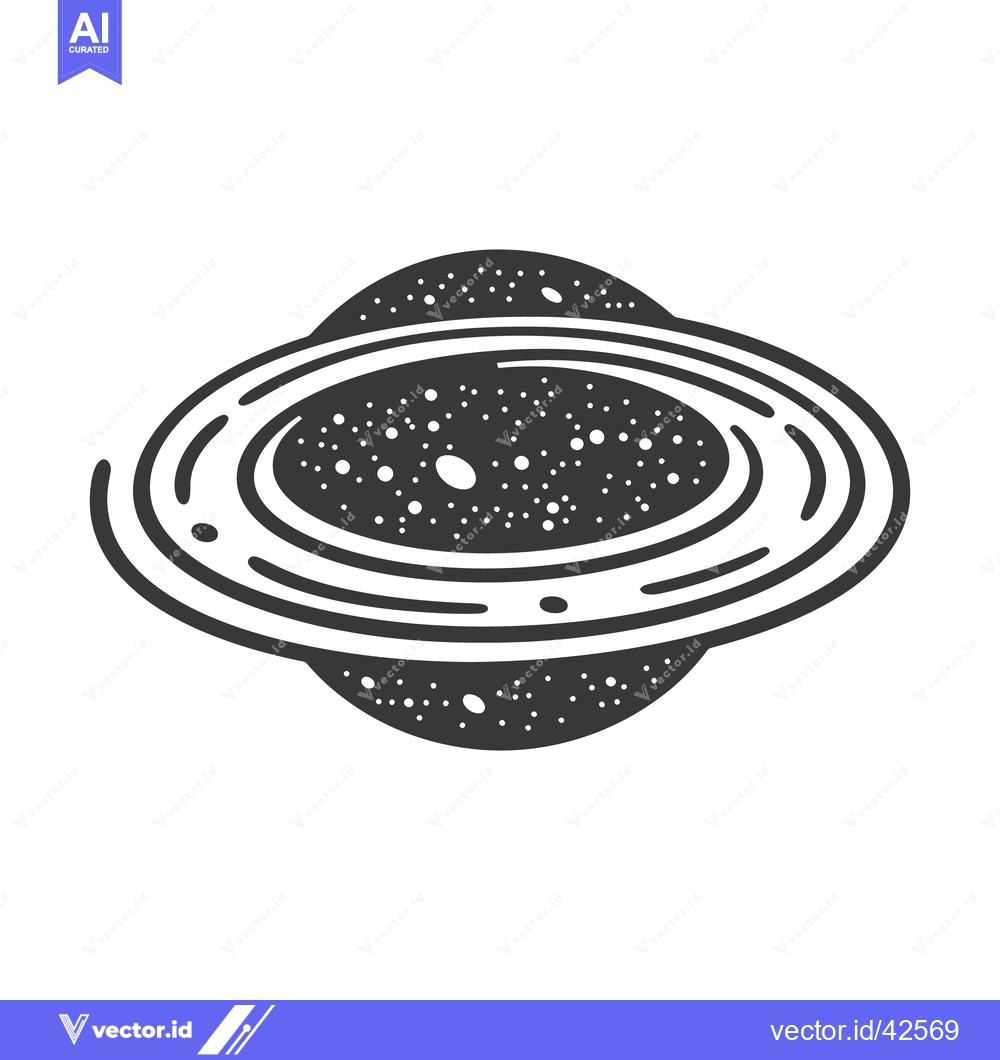 Premium Vector dari An abstract monochrome illustration of a celestial body with rings