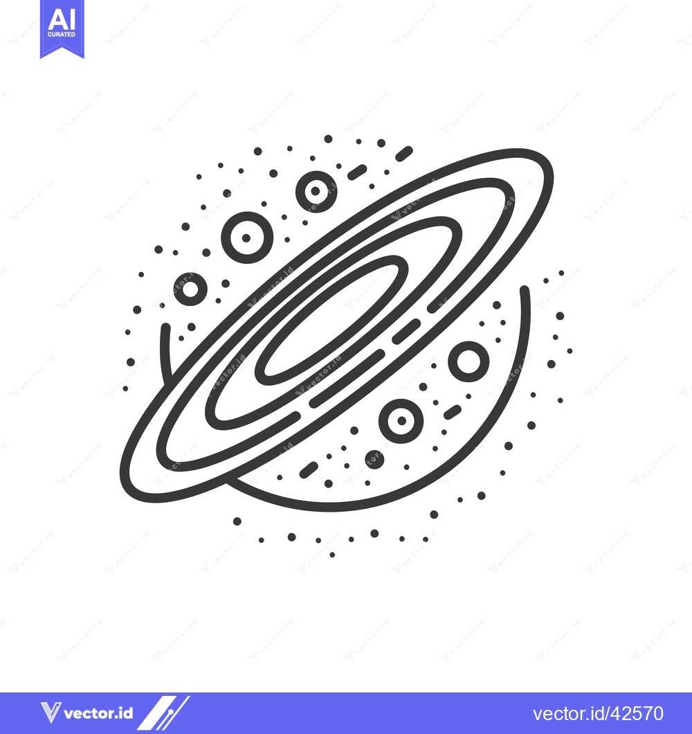 Premium Vector dari A graphic representation of an orbital planetary system in space