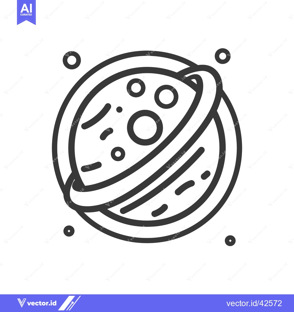 Premium Vector dari An outlined illustration showcasing a planet with encircling rings aro
