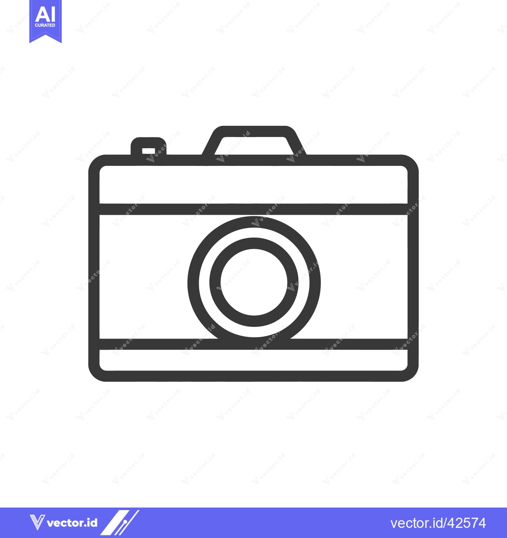 Premium Vector of Minimalist Camera Icon: Clean Line Art for Photography Concepts