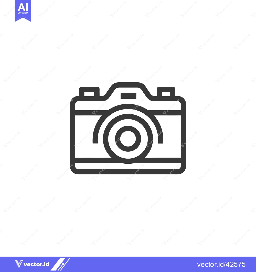 Premium Vector dari Minimalist Camera Icon: Bold Outline on White Background