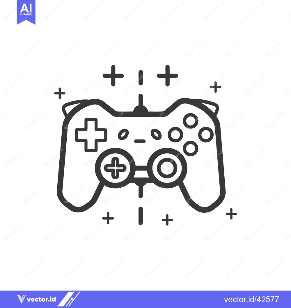Premium Vector dari A simple black and white illustration of a gaming controller