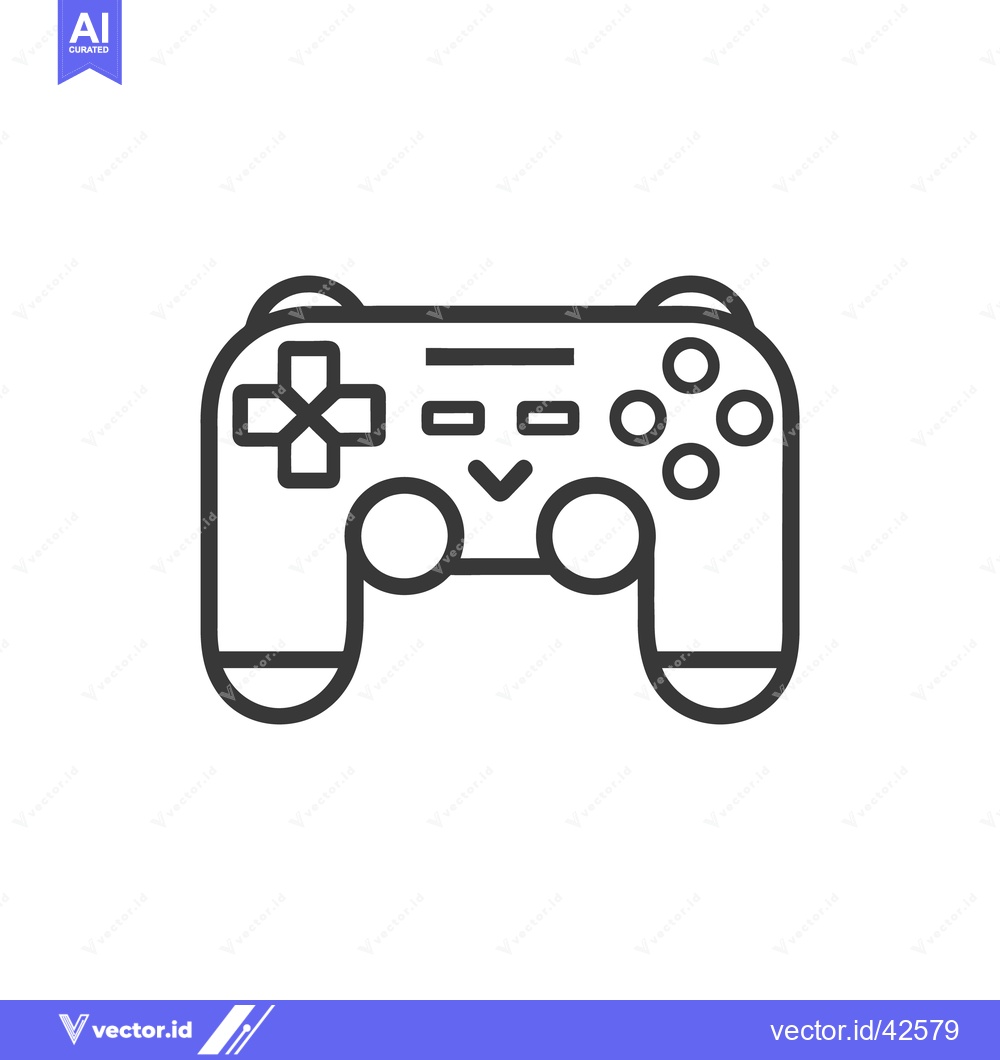 Premium Vector dari A black and white outline of a game controller device