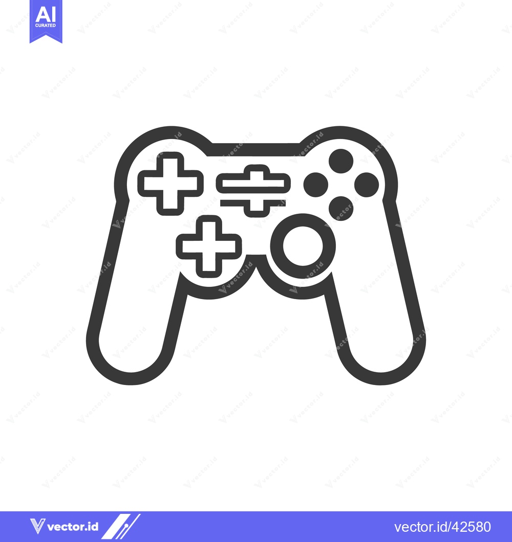 Premium Vector dari A black and white graphic representation of a video game controller
