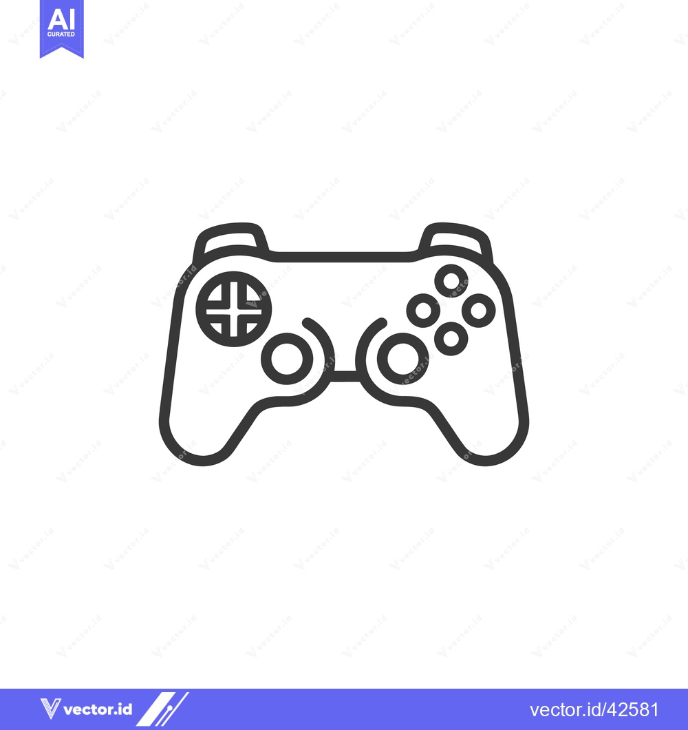 Premium Vector dari A simple line drawing depicting a gaming console controller device