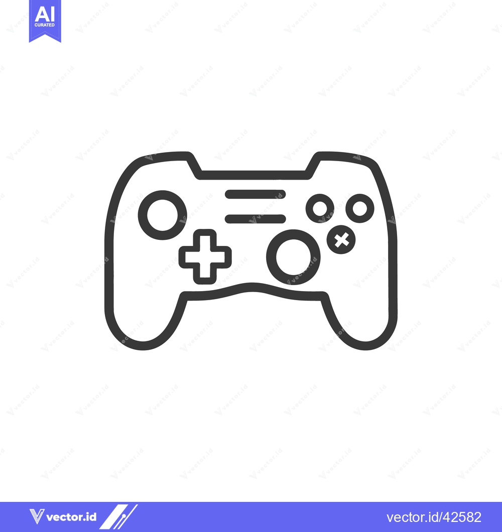 Premium Vector of A simple monochrome outline illustration of a video game controller