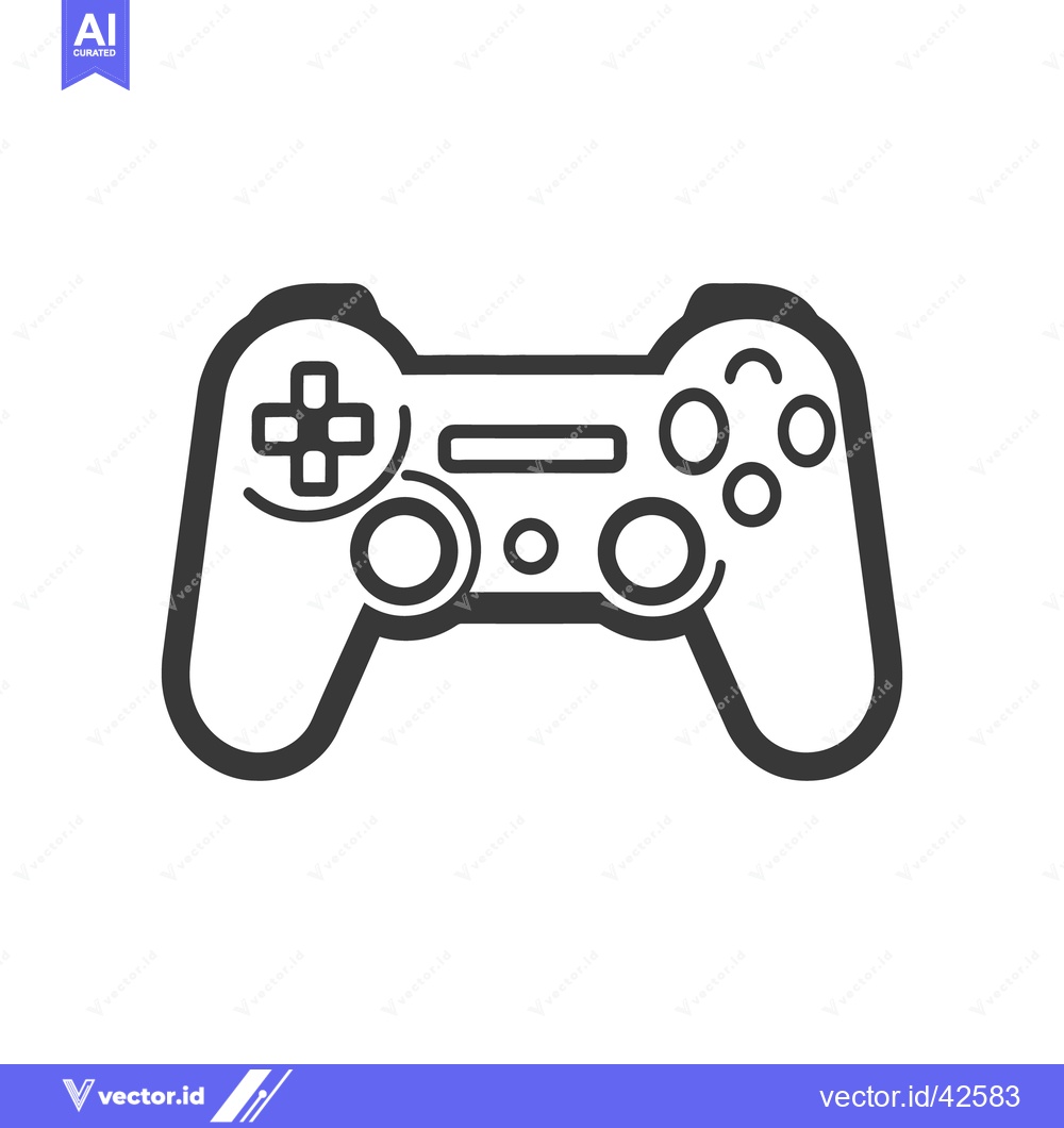 Premium Vector dari A black and white illustrated representation of a game controller
