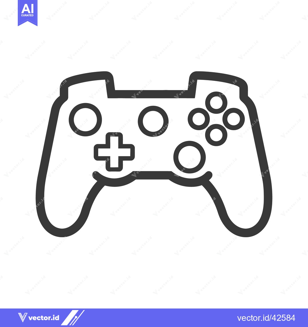 Premium Vector dari A graphic outline depiction of a video game controller