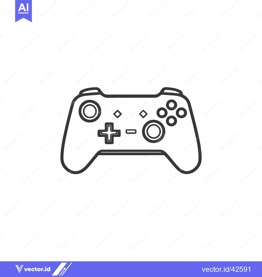 Premium Vector of A simple outline illustration of a gaming controller on white