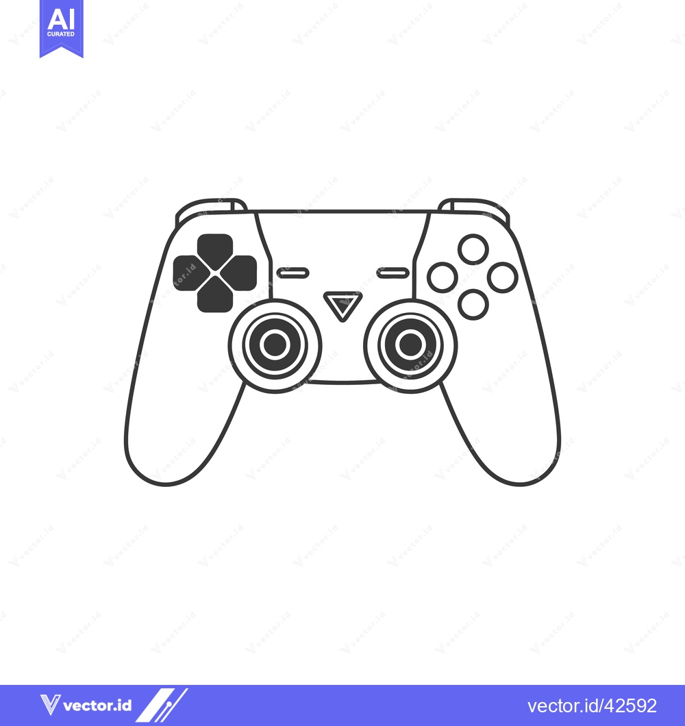 Premium Vector dari Black and white illustration depicting a video game controller