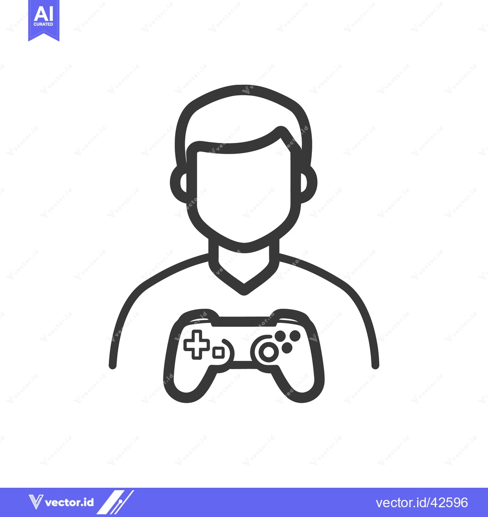 Premium Vector dari A simple illustration of a person playing a video game console