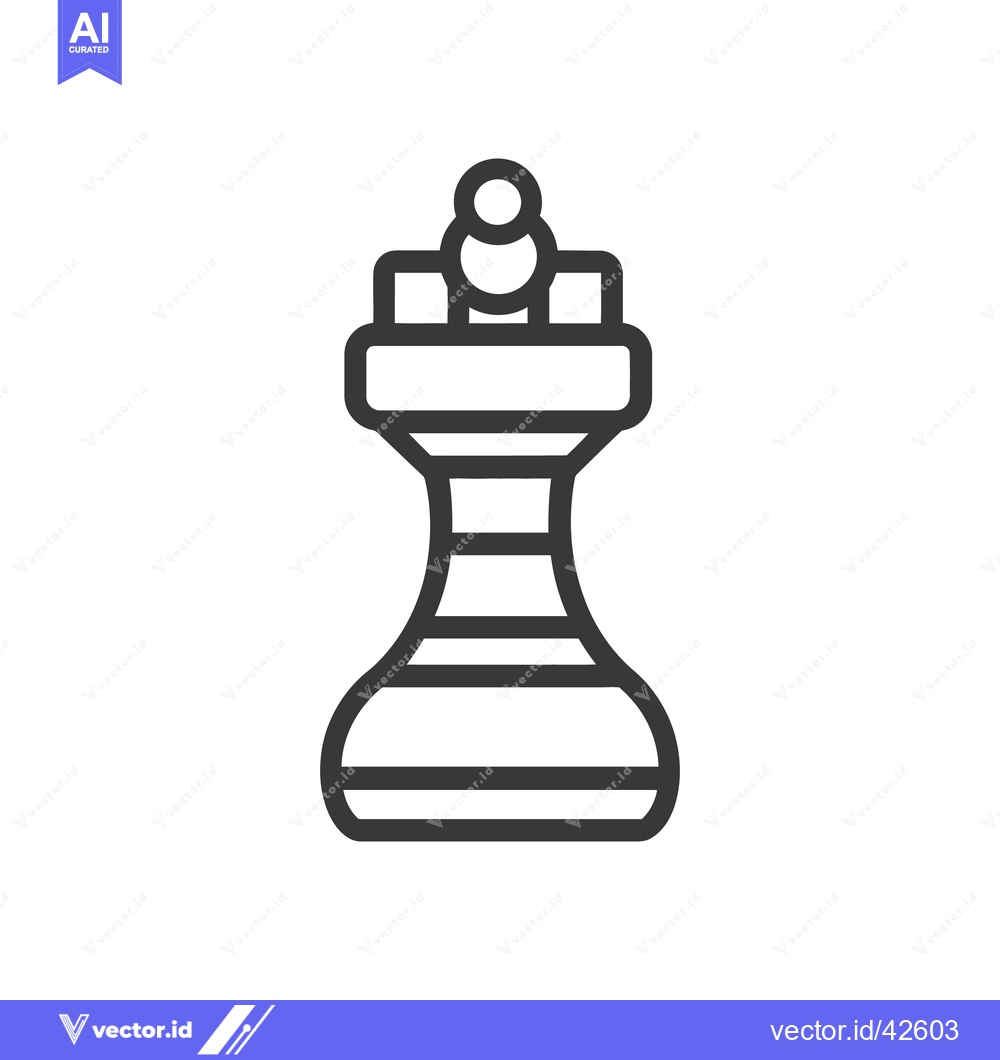 Premium Vector of A Simple Outline Drawing of a Chess Game King Piece