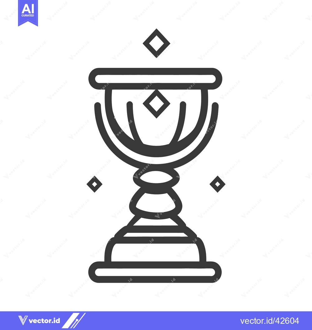 Premium Vector dari A simple black and white illustration of a trophy cup