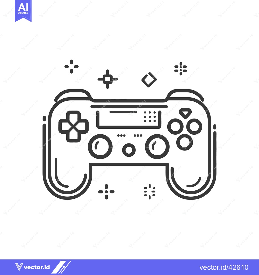 Premium Vector dari A black and white icon depicting a video game controller