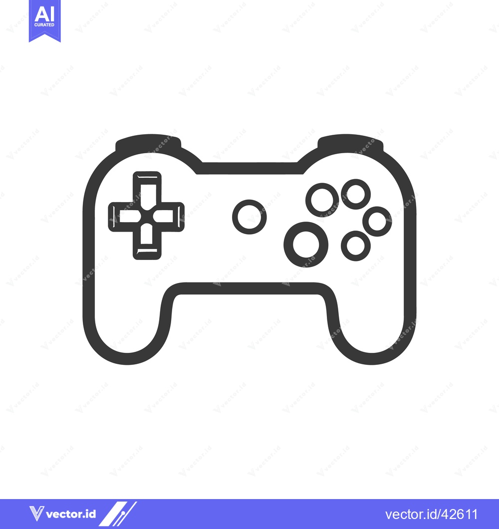 Premium Vector dari A simple black and white image of a gaming controller