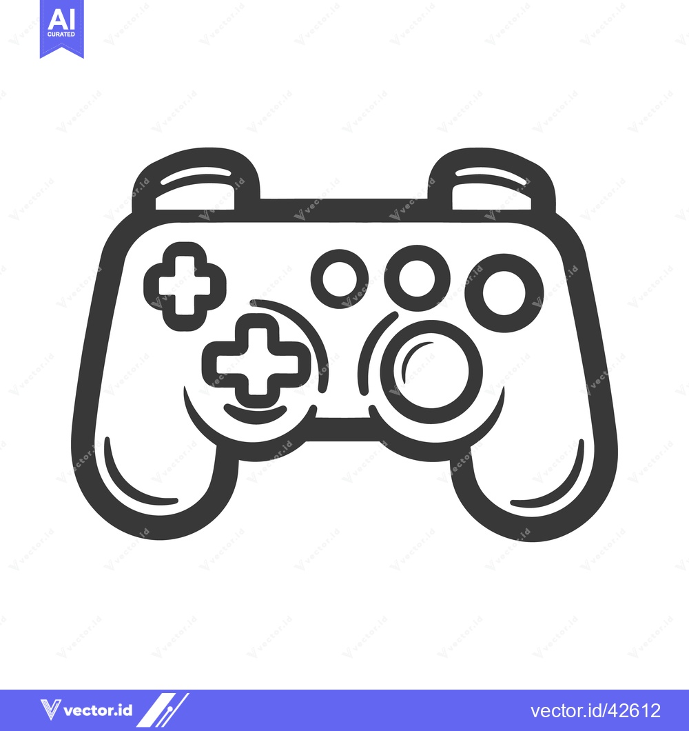 Premium Vector dari An illustrated black and white controller for video game consoles