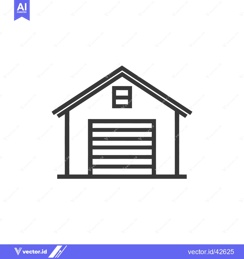 Premium Vector dari Minimalist Garage Icon: Clean Lines, Simple Design, Modern Architectur