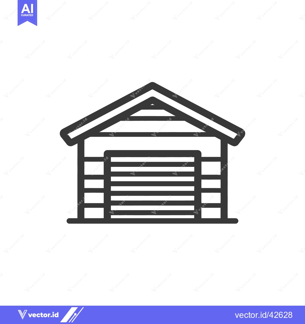 Premium Vector of Minimalist Garage Icon: Simple, Clean Line Art Design