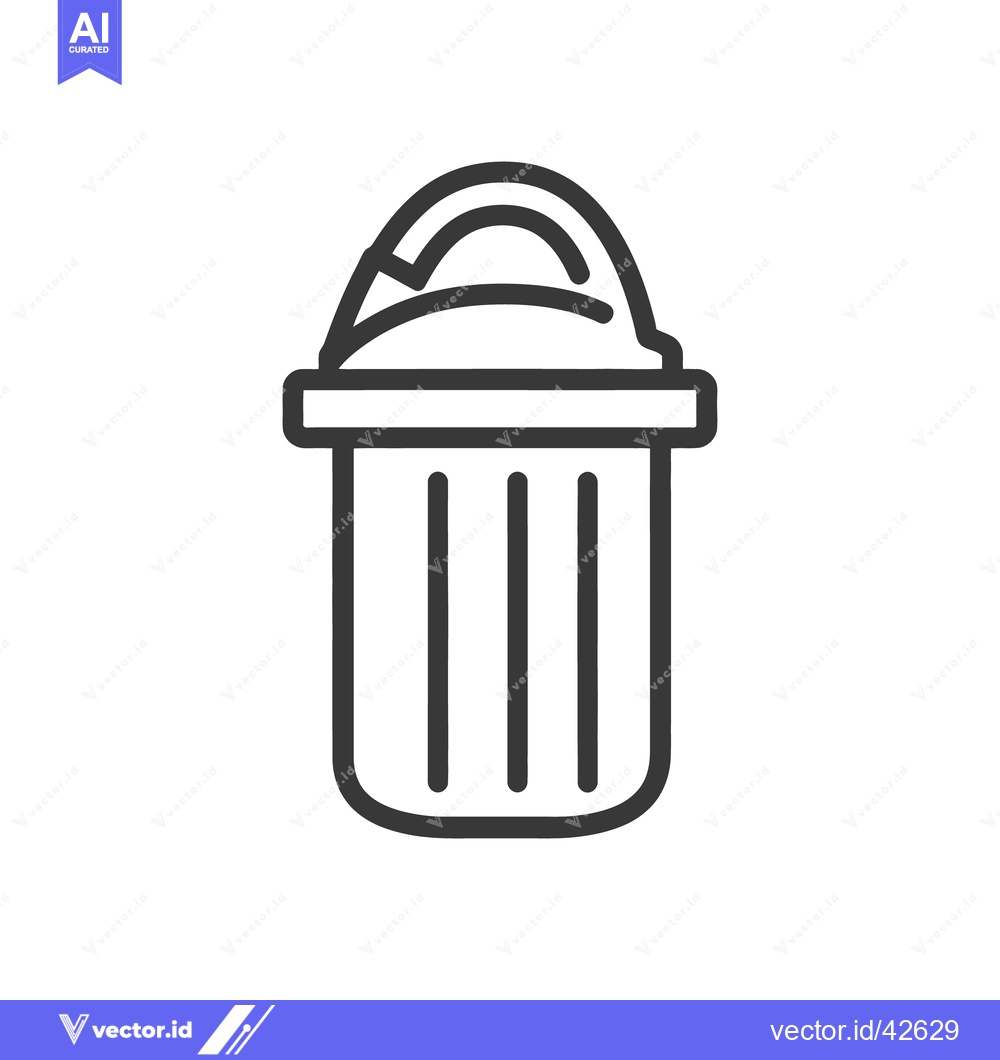 Premium Vector dari A simple black and white graphic representation of a waste bin