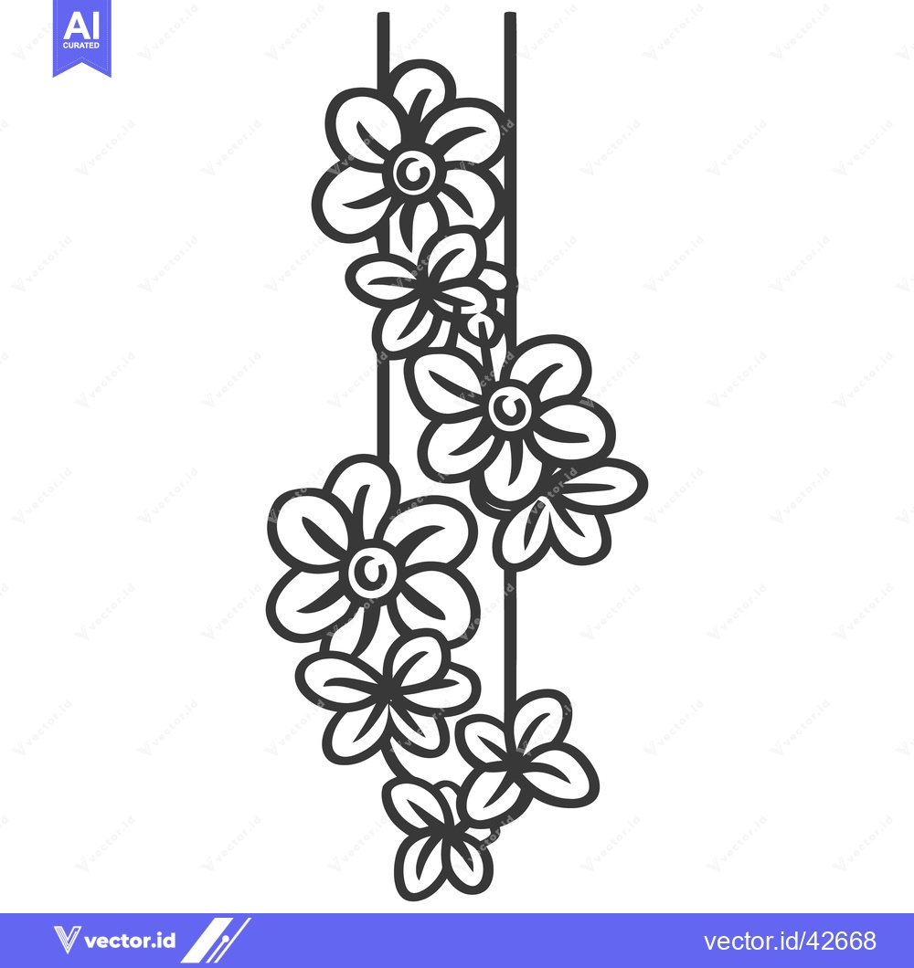Premium Vector of A vertical floral pattern design with decorative stylized flowers