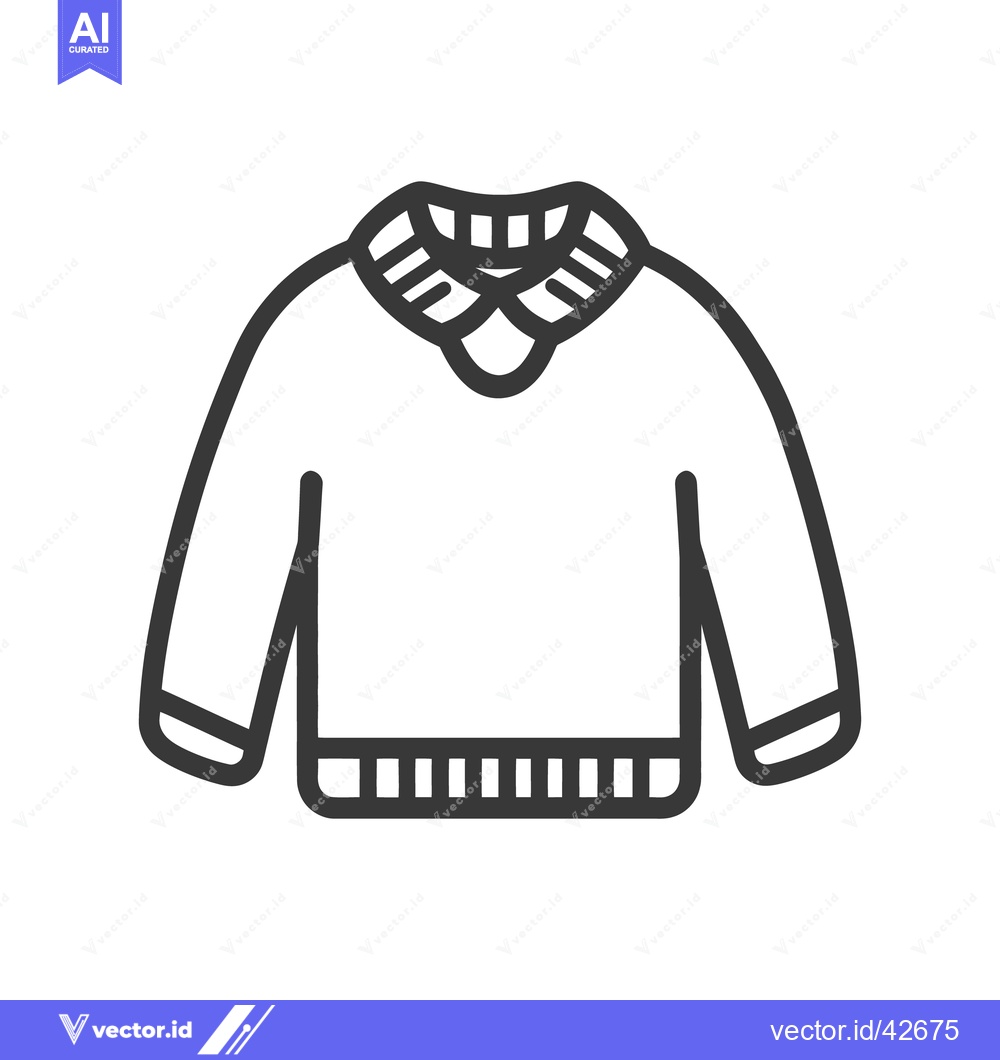 Premium Vector dari Black and white simple illustration of a collared sweater