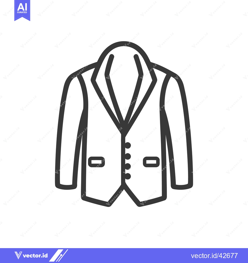 Premium Vector dari A Line Art Illustration Depicting A Formal Suit Jacket