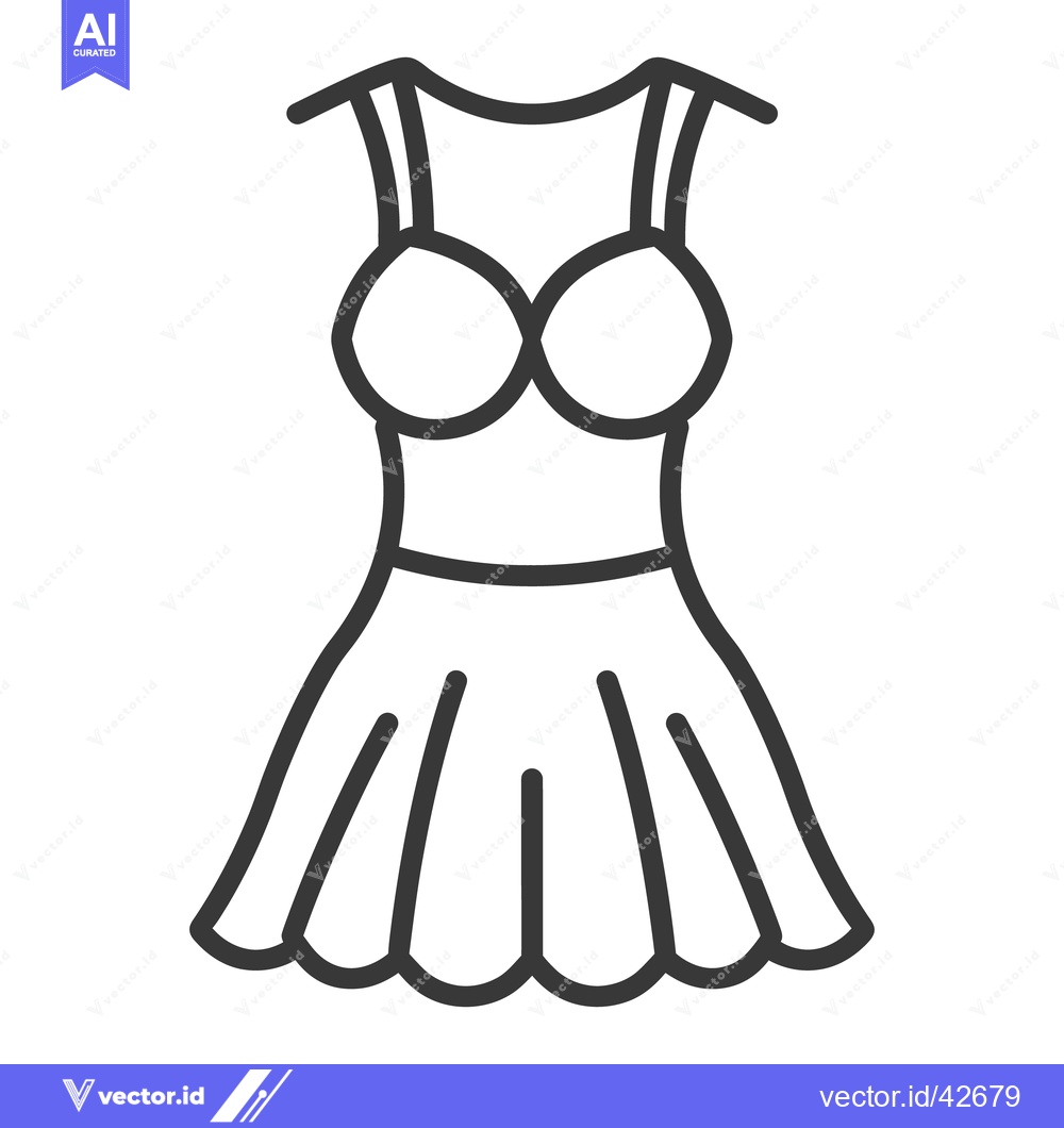 Premium Vector of A simple line drawing of a womans summer dress