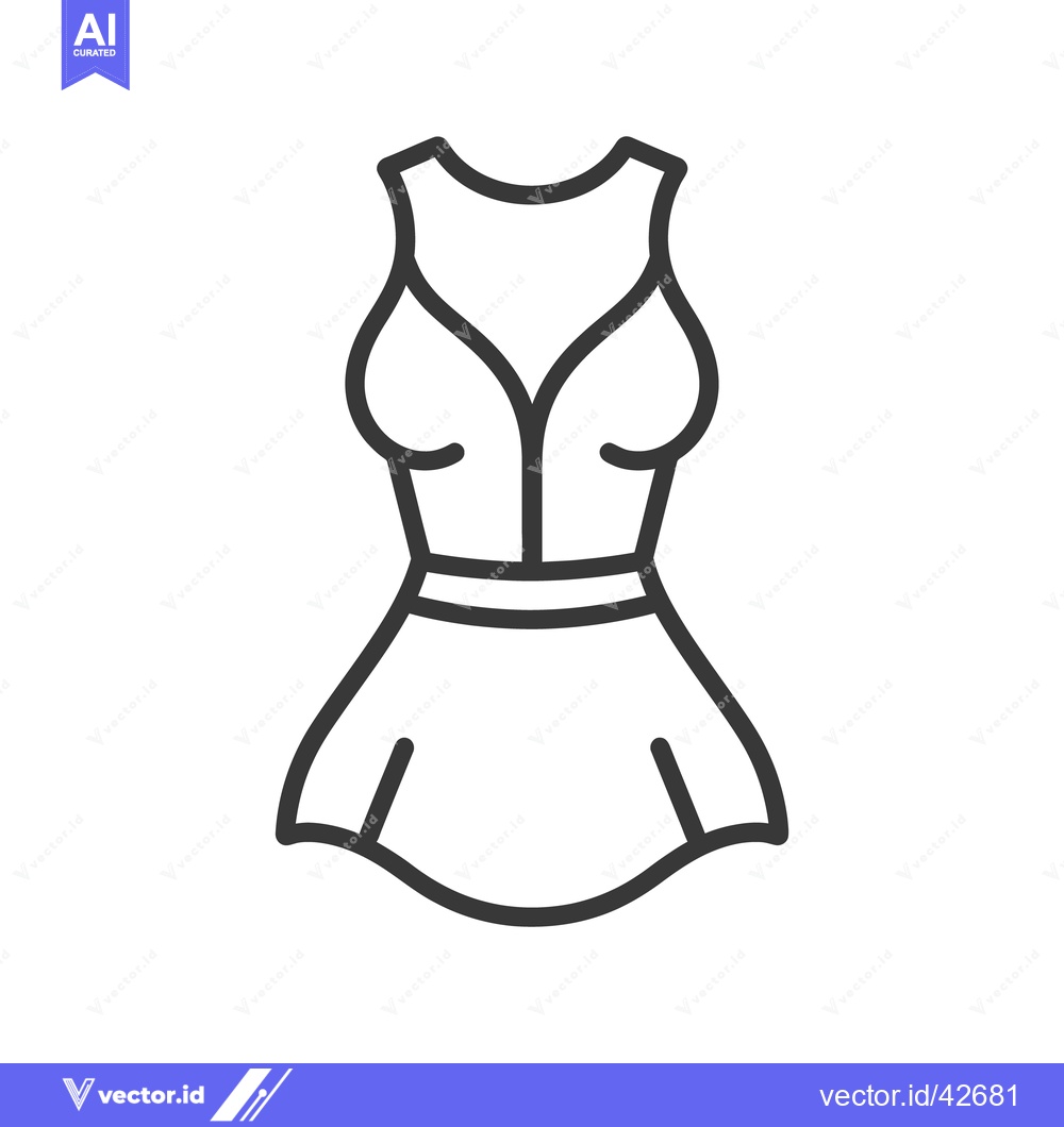 Premium Vector dari A simple outlined illustration of a womans dress