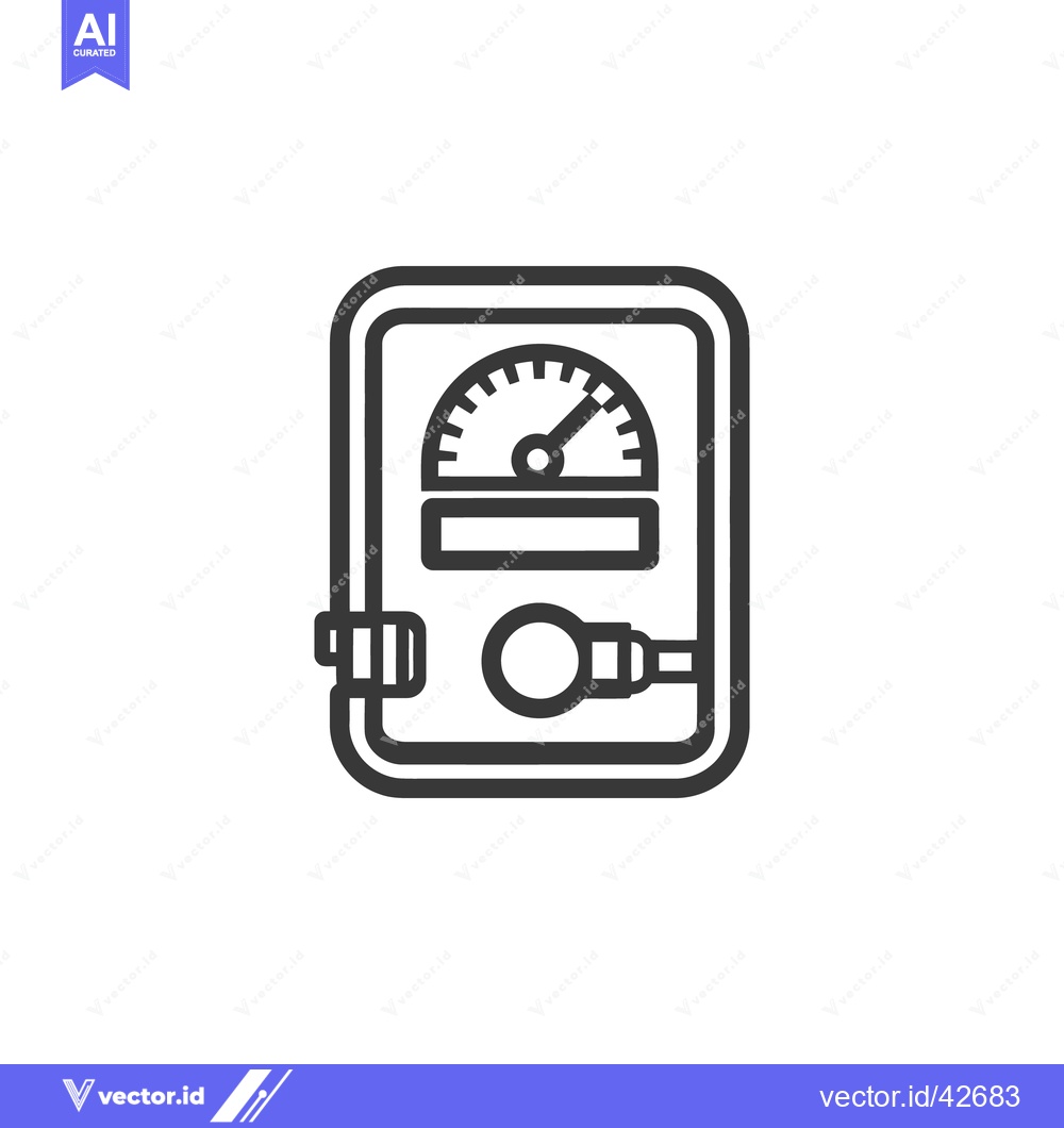 Premium Vector of Pressure Gauge Outline Icon: Precise Measurement and Control Symbol