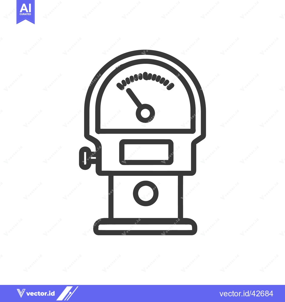 Premium Vector of Retro Style Scale Icon, Minimalist Design, Black Outline on White Back