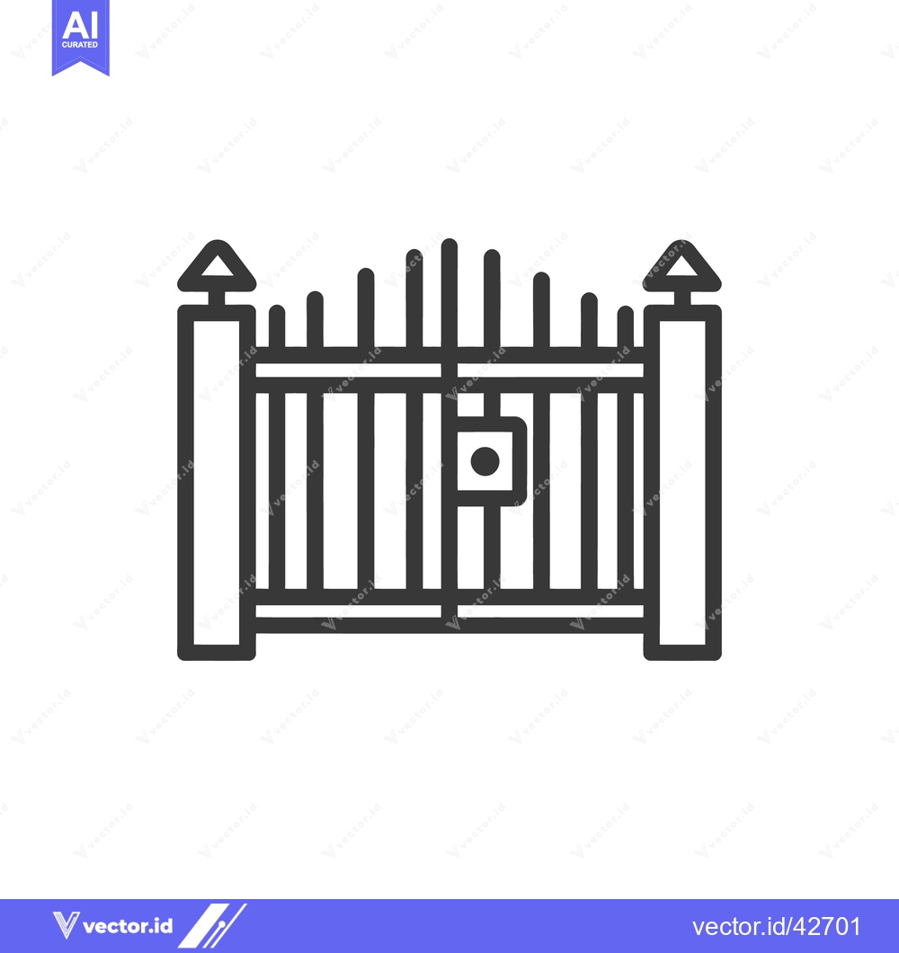 Premium Vector of Minimalist Gate Icon: Geometric Design with Triangle Finials and Centr